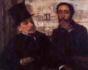 埃德加 德加 : Self Portrait with Evariste de Valernes